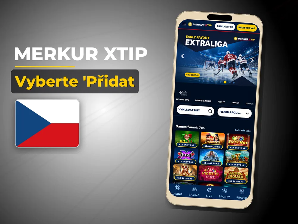 Merkur Xtip - Vyberte 'Přidat